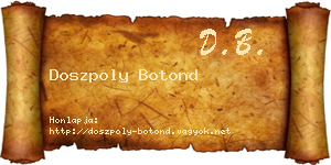 Doszpoly Botond névjegykártya